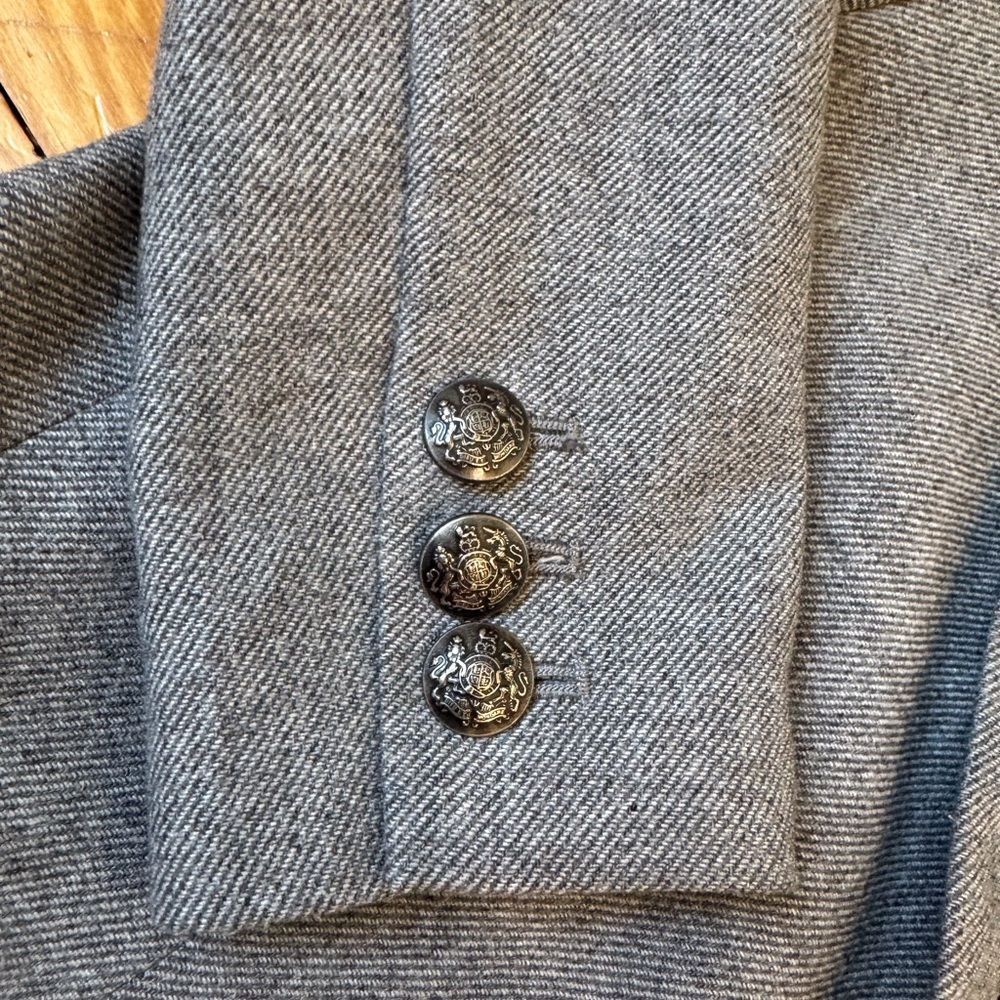 Banana Republic Military Inspired Gray Women's Tailored Wool Blend Blazer - Picture 9 of 11